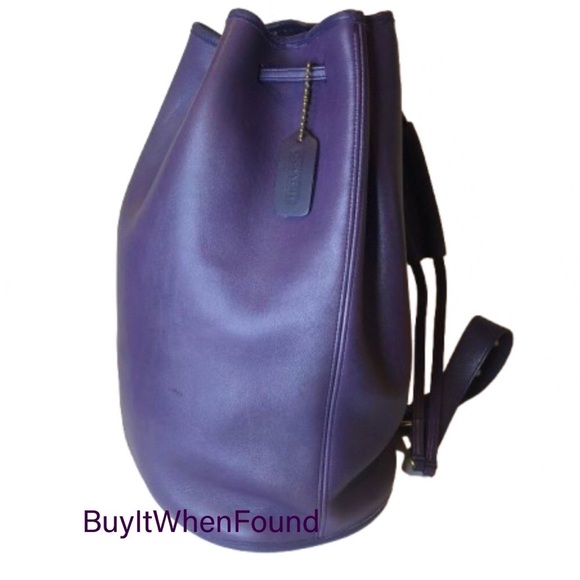 COACH Purple Leather Sling Bag Vintage Backpack Mint Condition RARE 9929 - Picture 1 of 17